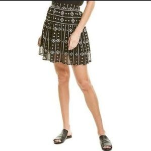 Sabina Musayev A Line Drop Waist Pleated Skirt Black and White Size Small